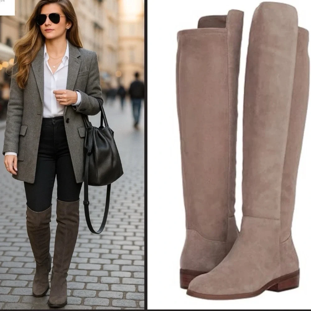 NWOT Sz 11 Sole Society Calypso Knee-High Boots can fit Wide Calf Mushroom